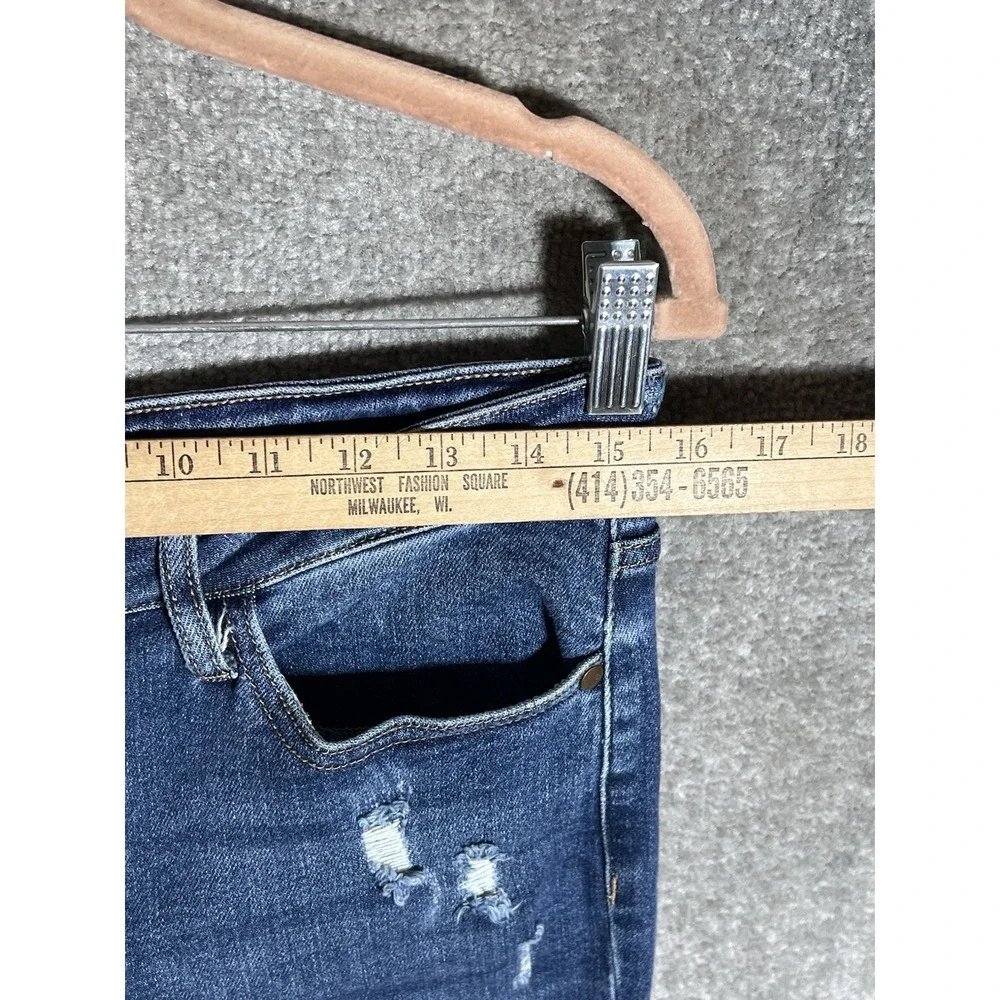 Judy Blue High Rise Boyfriend Jeans Juniors Size 9/29 Blue Distressed Stretch